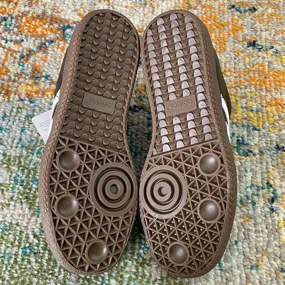 Adidas Samba Classic Leather Sneakers Black White Light Brown WOMEN'S 6.5 - Picture 6 of 11